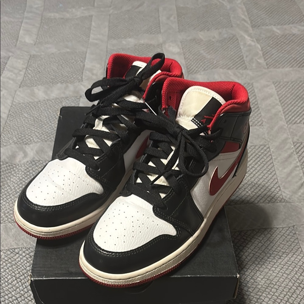Nike High-Top Sneakers - Black, White, and Red